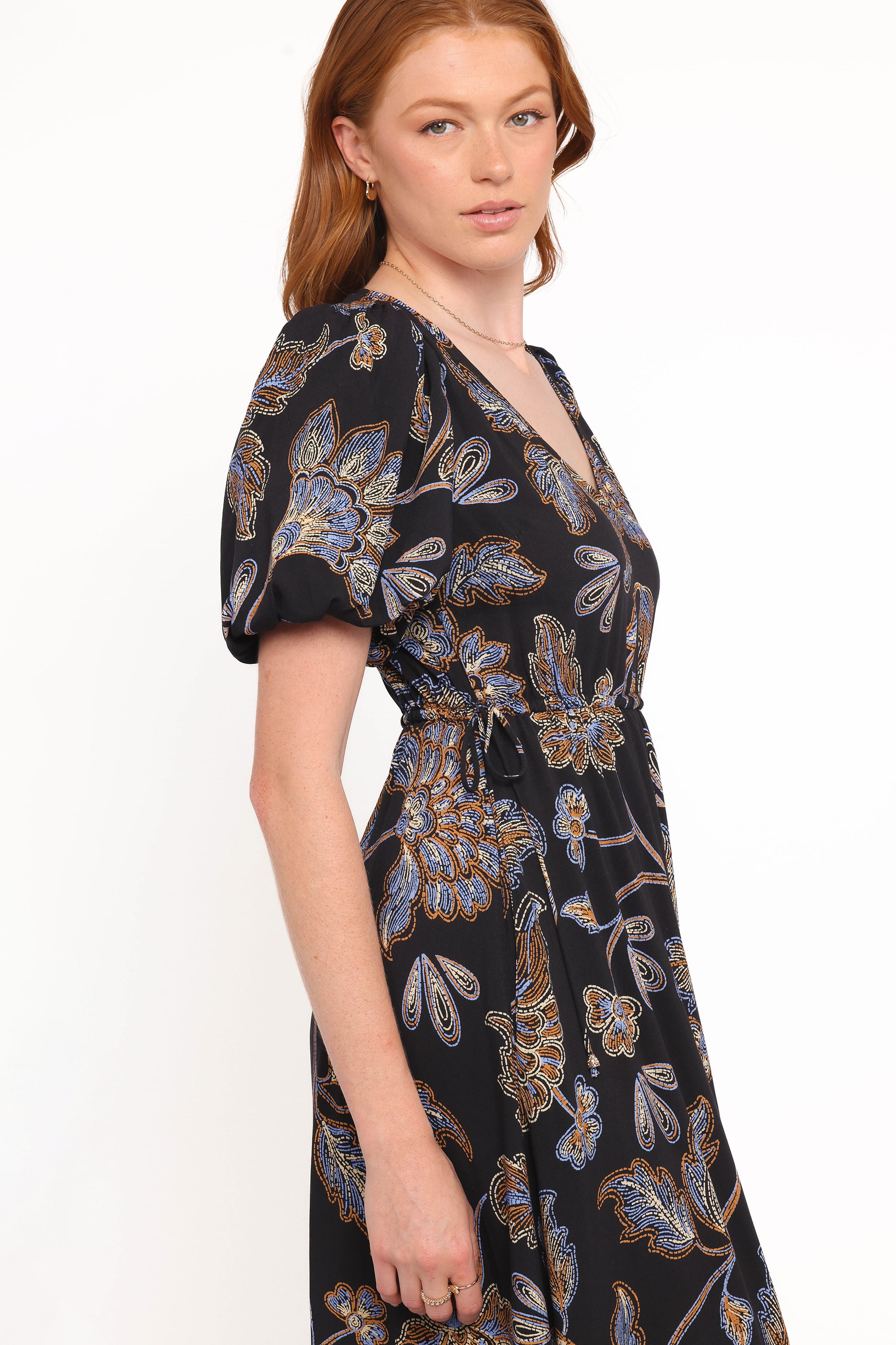 Loveen Maxi Dress - Black Floral
