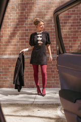 Natasha Boucle Mini Dress - Black